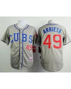 Cubs #49 Jake Arrieta Grey Alternate Road Cool Base Stitched MLB Jersey