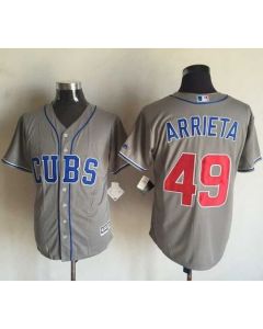 Cubs #49 Jake Arrieta Grey New Cool Base Stitched MLB Jersey (Grey)