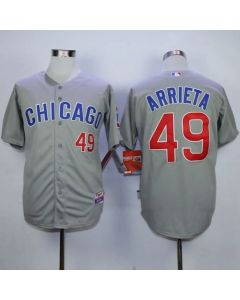 Cubs #49 Jake Arrieta Grey Road Cool Base Stitched MLB Jersey