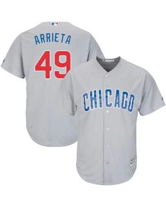 Cubs #49 Jake Arrieta Grey Road Stitched Youth MLB Jersey