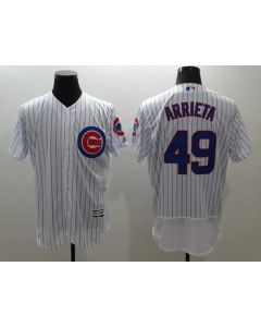 Cubs #49 Jake Arrieta White Flexbase Authentic Collection Stitched MLB Jersey
