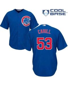 Cubs #53 Trevor Cahill Blue New Cool Base Stitched MLB Jersey