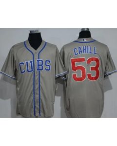Cubs #53 Trevor Cahill Grey New Cool Base Alternate Road Stitched MLB Jersey
