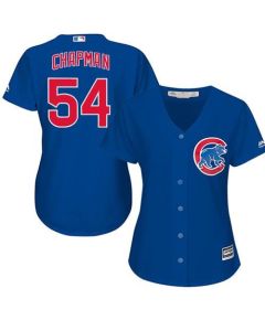 Cubs #54 Aroldis Chapman Blue Alternate Women's Stitched MLB Jersey