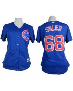 Cubs #68 Jorge Soler Blue Alternate Women's Stitched MLB Jersey