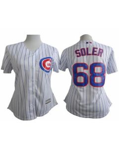 Cubs #68 Jorge Soler White(Blue Strip) Women's Fashion Stitched MLB Jersey