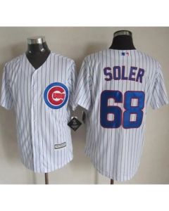 Cubs #68 Jorge Soler White Strip New Cool Base Stitched MLB Jersey