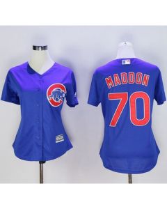 Cubs #70 Joe Maddon Blue Women's Alternate Stitched MLB Jersey