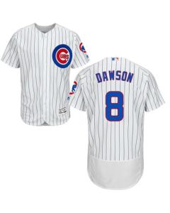 Cubs #8 Andre Dawson White(Blue Strip) Flexbase Authentic Collection Stitched MLB Jersey