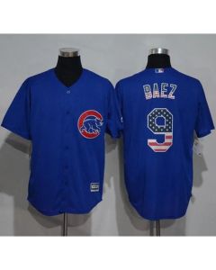 Cubs #9 Javier Baez Blue USA Flag Fashion Stitched MLB Jersey
