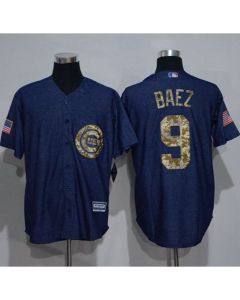 Cubs #9 Javier Baez Denim Blue Salute to Service Stitched MLB Jersey