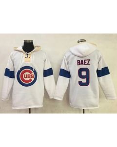 Cubs #9 Javier Baez White Pullover MLB Hoodie