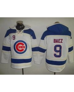 Cubs #9 Javier Baez White Sawyer Hooded Sweatshirt MLB Hoodie