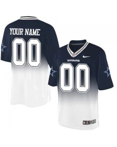 Dallas Cowboys Customized Navy Blue/White Men's Stitched Elite Fadeaway Fashion NFL Jersey