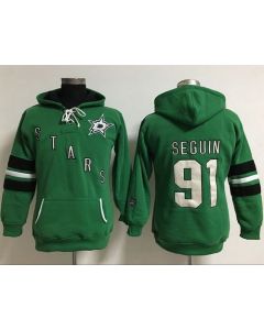 Dallas Stars #91 Tyler Seguin Green Women's Old Time Heidi Hoodie NHL Hoodie