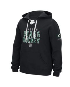 Dallas Stars Reebok Stitch Em Up Lace Hoodie Black