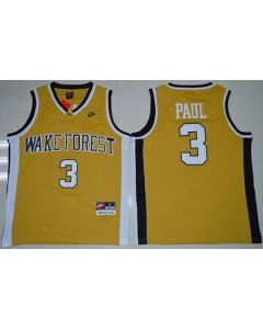 Demon Deacons #3 Chris Paul Gold Basketball Stitched NCAA Jersey