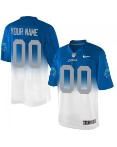 Detroit Lions Customized Blue/White Men's Stitched Elite Fadeaway Fashion NFL Jersey