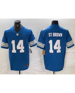 Detroit Lions Home Game Jersey Blue #14 Amon-Ra St. Brown Mens