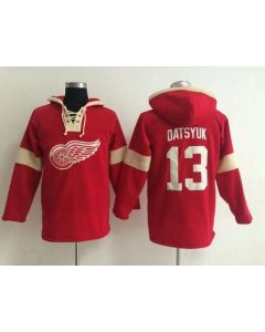 Detroit Red Wings #13 Pavel Datsyuk Red Pullover NHL Hoodie