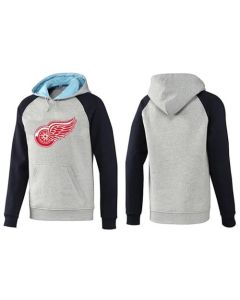 Detroit Red Wings Pullover Hoodie Grey & Blue