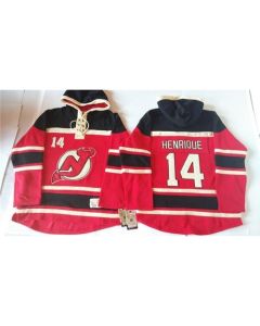 Devils #14 Adam Henrique Red Sawyer Hooded Sweatshirt Stitched NHL Jersey