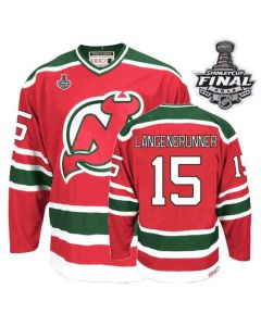 Devils #15 Jamie Langenbrunner 2012 Stanley Cup Finals Red and Green CCM Throwback Stitched NHL Jersey