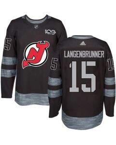Devils #15 Langenbrunner Black 1917-2017 100th Anniversary Stitched NHL Jersey