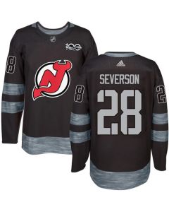 Devils #28 Damon Severson Black 1917-2017 100th Anniversary Stitched NHL Jersey