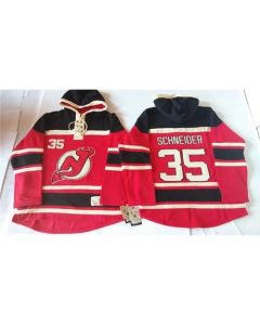 Devils #35 Cory Schneider Red Sawyer Hooded Sweatshirt Stitched NHL Jersey