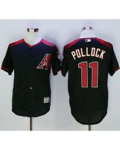 Diamondbacks #11 A. J. Pollock Black/Brick New Cool Base Stitched MLB Jersey