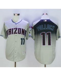 Diamondbacks #11 A. J. Pollock Gray/Capri New Cool Base Stitched MLB Jersey