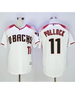 Diamondbacks #11 A. J. Pollock White/Brick New Cool Base Stitched MLB Jersey