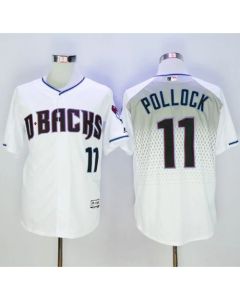 Diamondbacks #11 A. J. Pollock White/Capri New Cool Base Stitched MLB Jersey