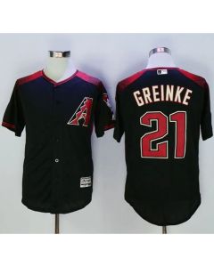 Diamondbacks #21 Zack Greinke Black/Brick New Cool Base Stitched MLB Jersey