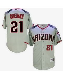 Diamondbacks #21 Zack Greinke Gray/Brick New Cool Base Stitched MLB Jersey