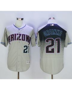 Diamondbacks #21 Zack Greinke Gray/Capri New Cool Base Stitched MLB Jersey