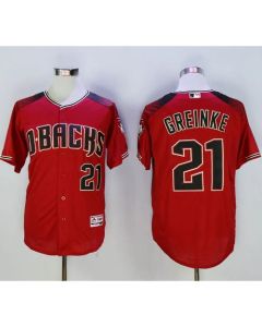 Diamondbacks #21 Zack Greinke Red/Brick New Cool Base Stitched MLB Jersey