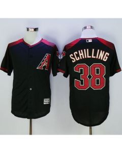 Diamondbacks #38 Curt Schilling Black/Brick New Cool Base Stitched MLB Jersey