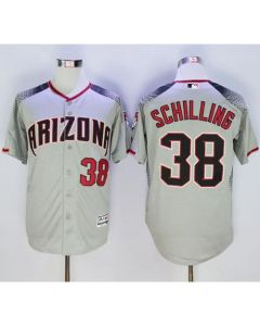 Diamondbacks #38 Curt Schilling Gray/Brick New Cool Base Stitched MLB Jersey