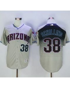 Diamondbacks #38 Curt Schilling Gray/Capri New Cool Base Stitched MLB Jersey