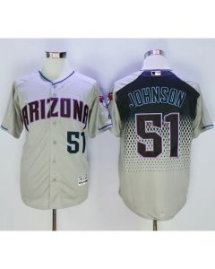 Diamondbacks #51 Randy Johnson Gray/Capri New Cool Base Stitched MLB Jersey