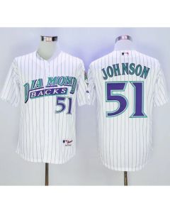 Diamondbacks #51 Randy Johnson White 1999 Turn Back The Clock Stitched MLB Jersey