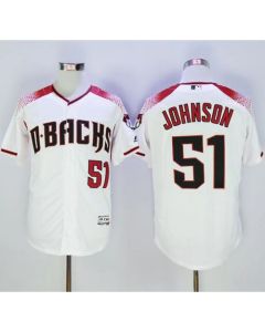 Diamondbacks #51 Randy Johnson White/Brick New Cool Base Stitched MLB Jersey