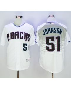 Diamondbacks #51 Randy Johnson White/Capri New Cool Base Stitched MLB Jersey