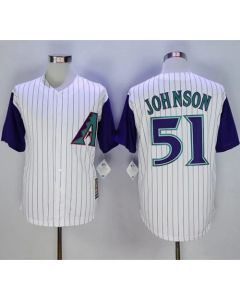 Diamondbacks #51 Randy Johnson White Hall Of Fame Cool Base Stitched MLB Jersey