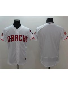 Diamondbacks Blank White Fashion Stars & Stripes Flexbase Authentic Stitched MLB Jersey