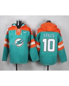 Dolphins #10 Kenny Stills Aqua Green Player Pullover NFL Hoodie