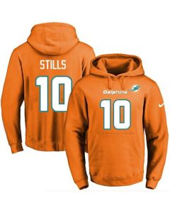 Dolphins #10 Kenny Stills Orange Name & Number Pullover NFL Hoodie
