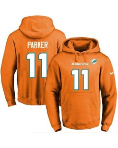 Dolphins #11 DeVante Parker Orange Name & Number Pullover NFL Hoodie